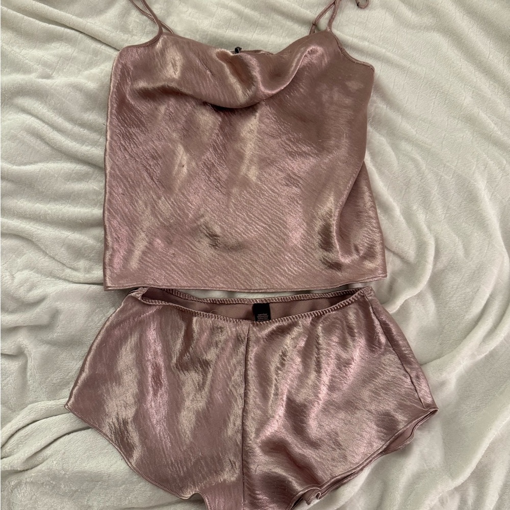 Silky Pink Sleepwear Set